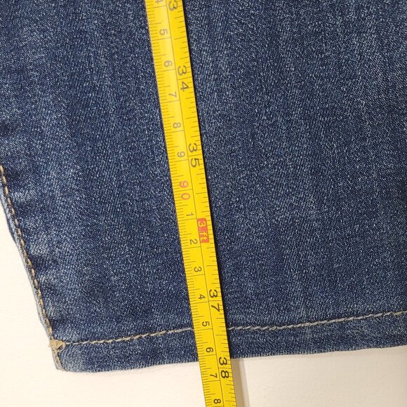R Jeans Women's Blue Cotton Blend Pockets Mid Rise Regular Fit Straight Leg Jean - Picture 10 of 13